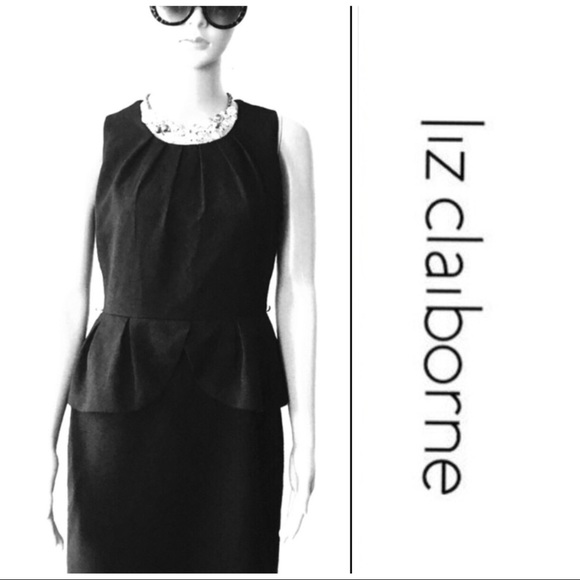 Liz Claiborne Dresses & Skirts - 💚 LIZ CLAIBORNE Black Sleeves Dress Size 6